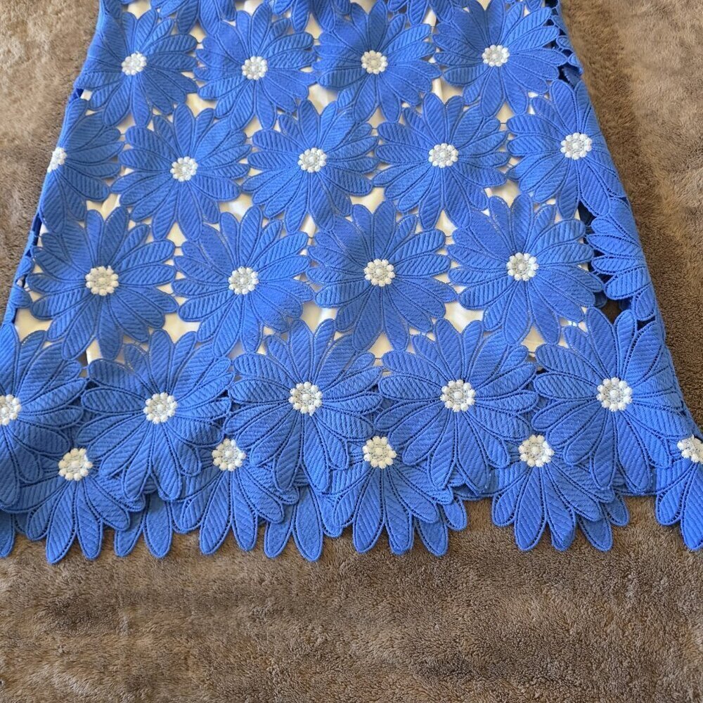 Alex Marie Royal Blue Floral Lace Sheath Dress Size 2 Wedding Guest - Picture 13 of 16